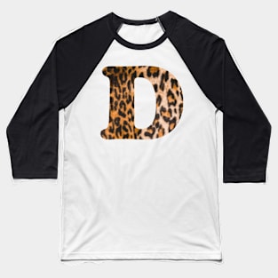 Letter D leopard print Baseball T-Shirt